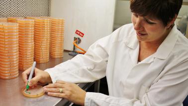 person in lab coat