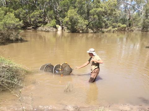 man in river
